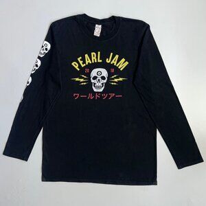 Gildan Pearl Jam 2018 World Tour Long Sleeve T-Shirt Skull Sleeve Print - S